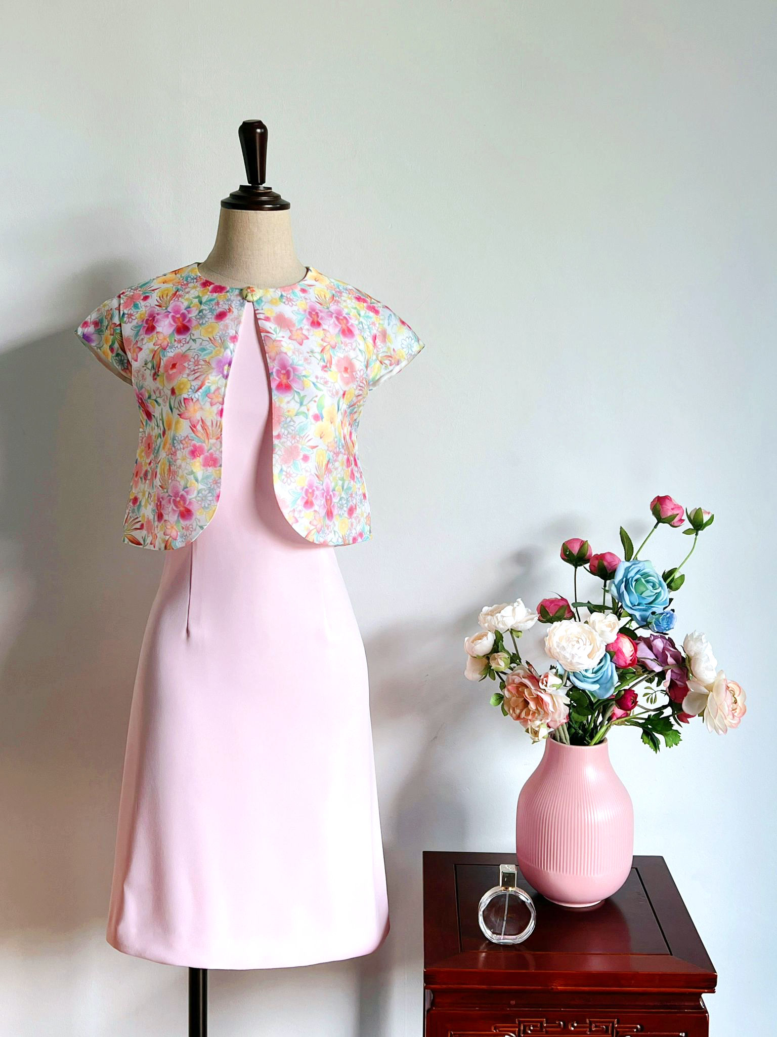 Porcelain coat dress in Orchid Pink