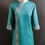 Thumbnail: Italian Cotton Teal A-Line Dress with Embroidered Silk Collar