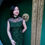 Thumbnail: Midnight Black Lace Qipao in Mossy Green