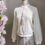 Thumbnail: Textured Lace Bomber Jacket in Off White