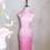Thumbnail: 2 Tone Collar Qipao with Floral Embroidery in Pink