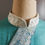 Thumbnail: Italian Cotton Teal A-Line Dress with Embroidered Silk Collar