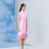 Thumbnail: Double Petal Silk Collar Dress w  Embroidered Peonies and Tassels in Pink