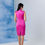 Thumbnail: Qipao with Scalloped Collar and Silk Details in Fuchsia