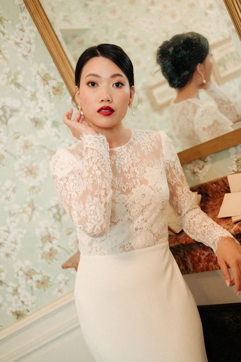 Robe de mariée romantique. Boutique de robe de mariée. Créatrice de robe de mariée minimaliste toulouse