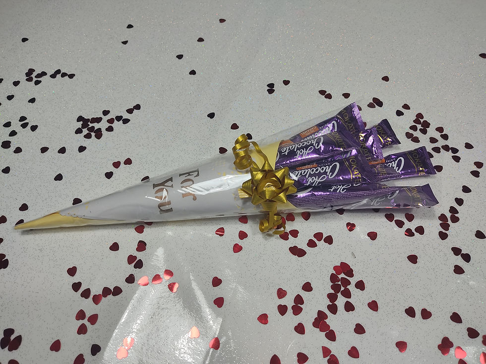 Thumbnail: Salted caramel hot chocolate cone bouquet