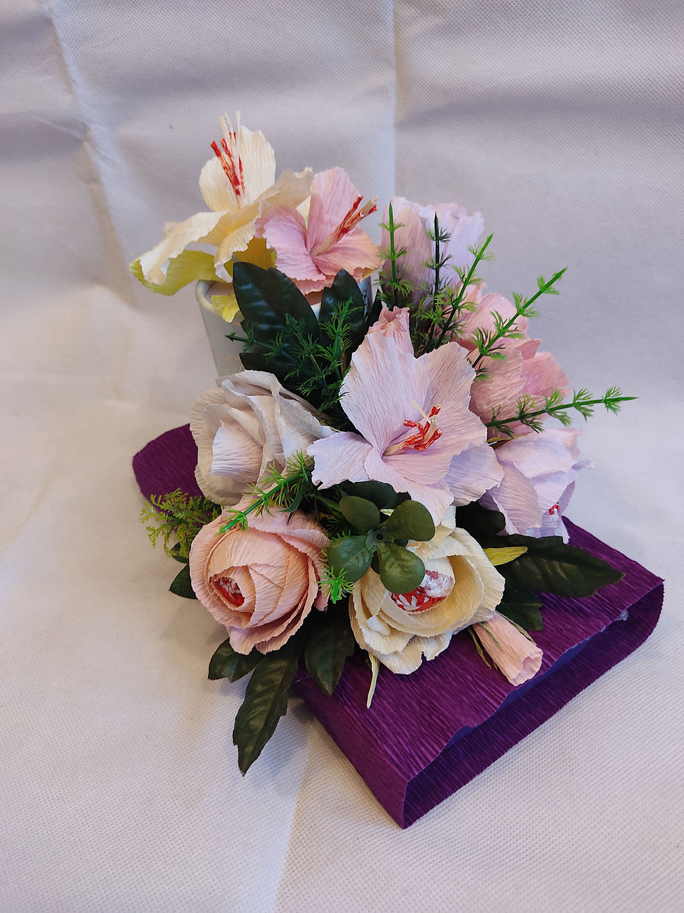 Thumbnail: Birthday Anniversary chocolate gift with handmade paper flowers