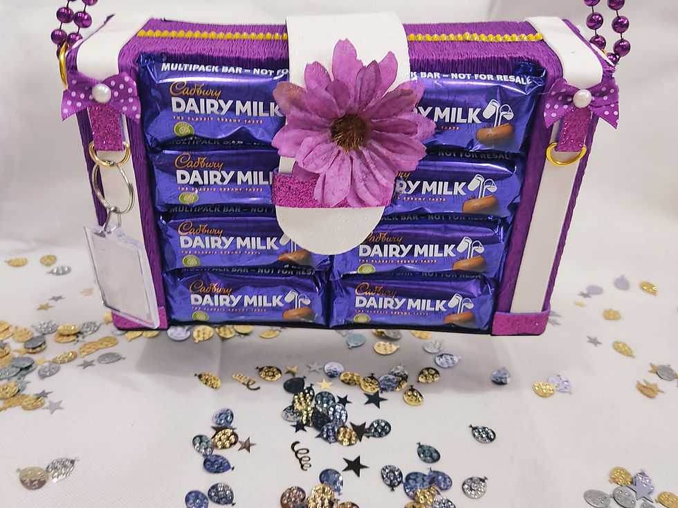 Thumbnail: Handmade  Women handbags with Cadbury dairy milk Chocolate bars gift