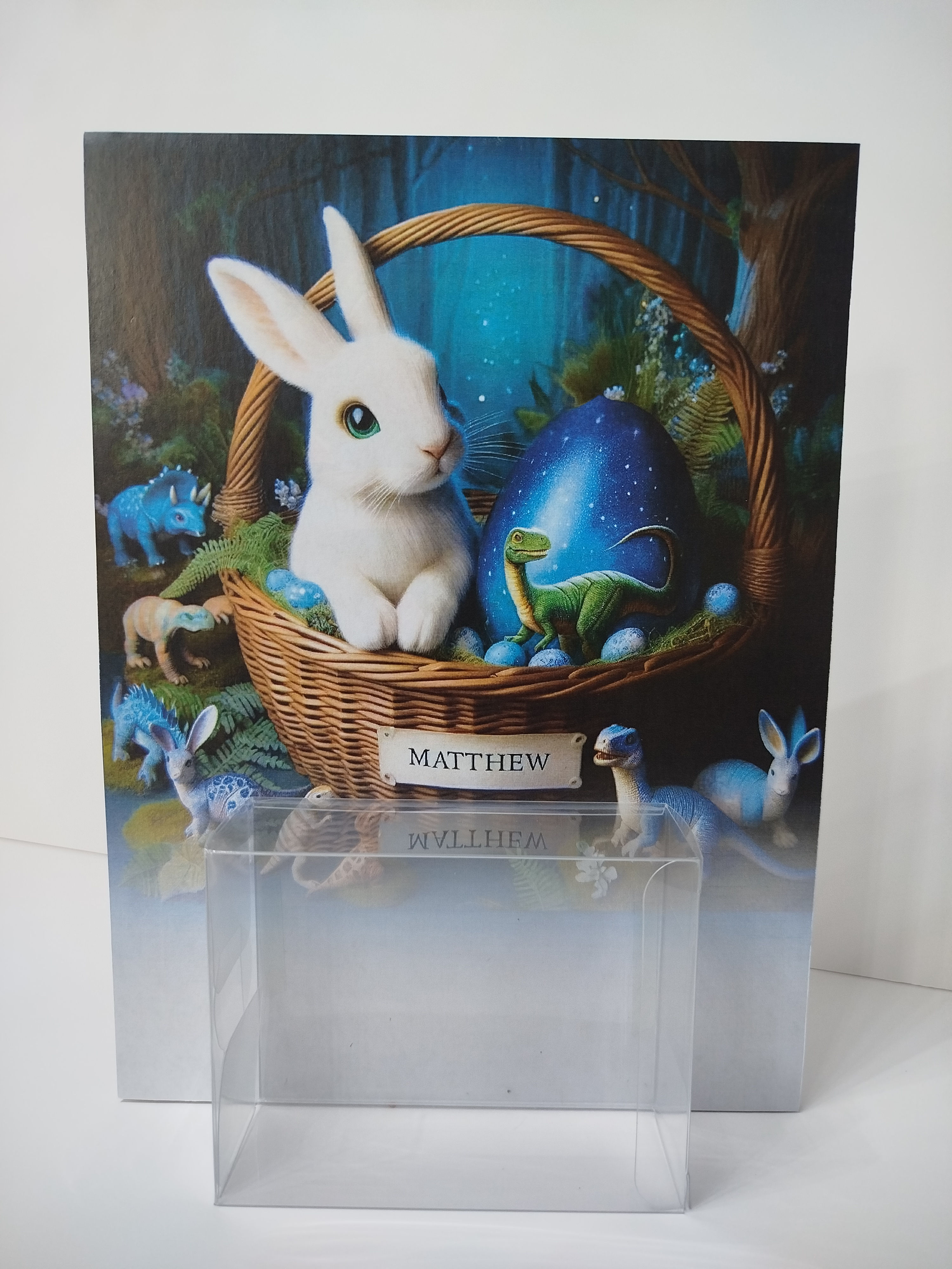 DINOSAUR EASTER jumbo card empty sweets box #4