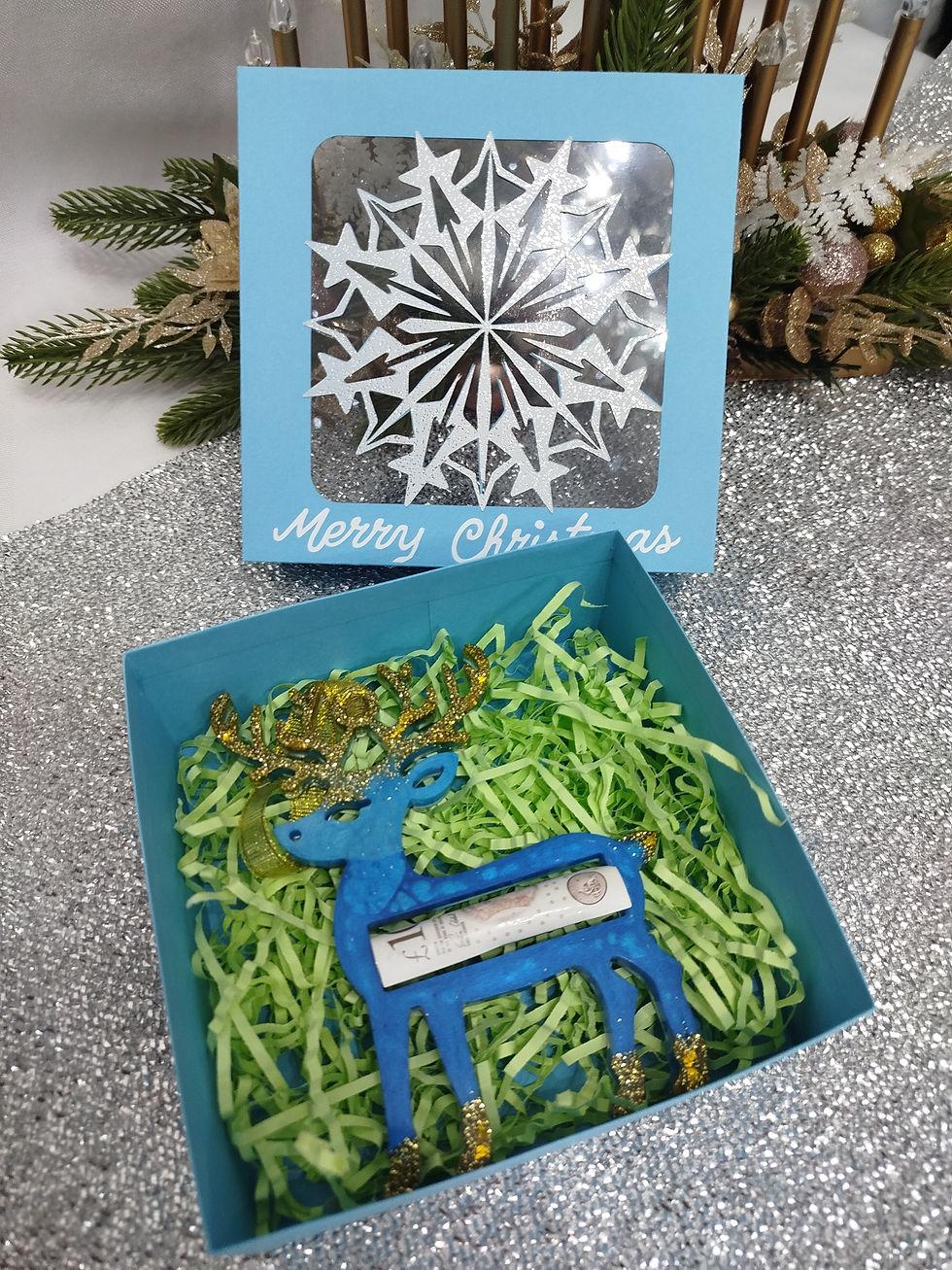 Thumbnail: Christmas deer  Money holder #1 ( Epoxy resin )