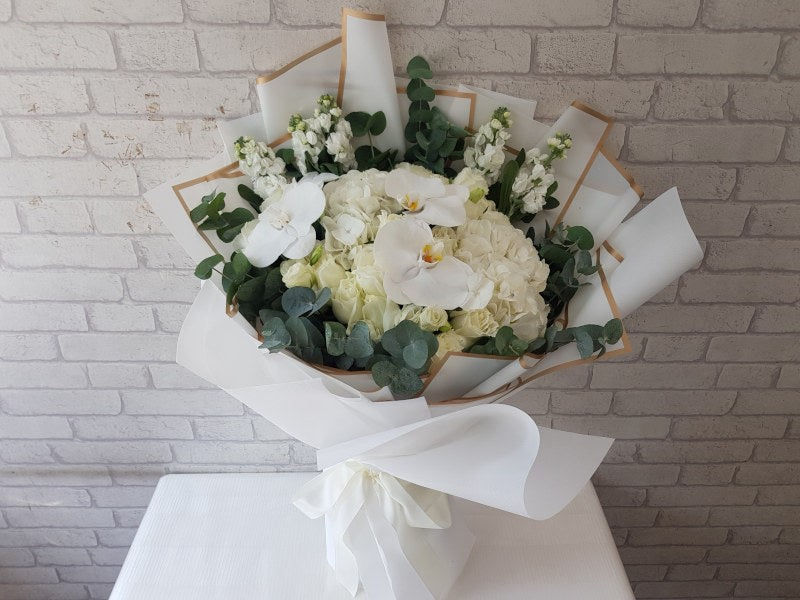 Thumbnail: Pure Rose & Hydrangeas Hand Bouquet