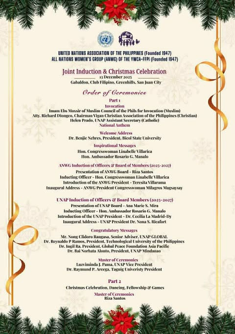 United Nations Association of the Philippines Joint Induction and Christmas Celebration Club Filipin