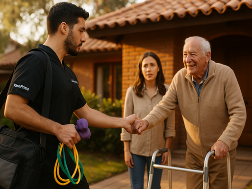 kinesiologo a domicilio con paciente geriatrico