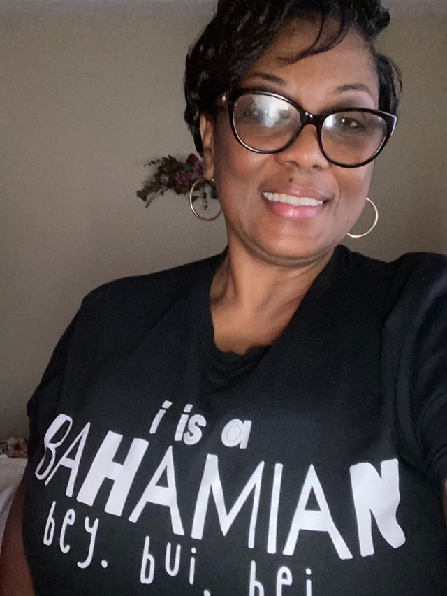 Photo of person wearing Bahamian clothing brand 'I is a Bahamian bey'