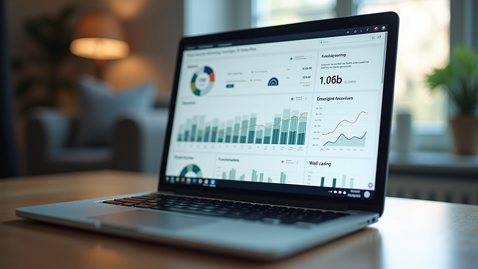 Close-up view of a laptop screen displaying fundraising analytics dashboard