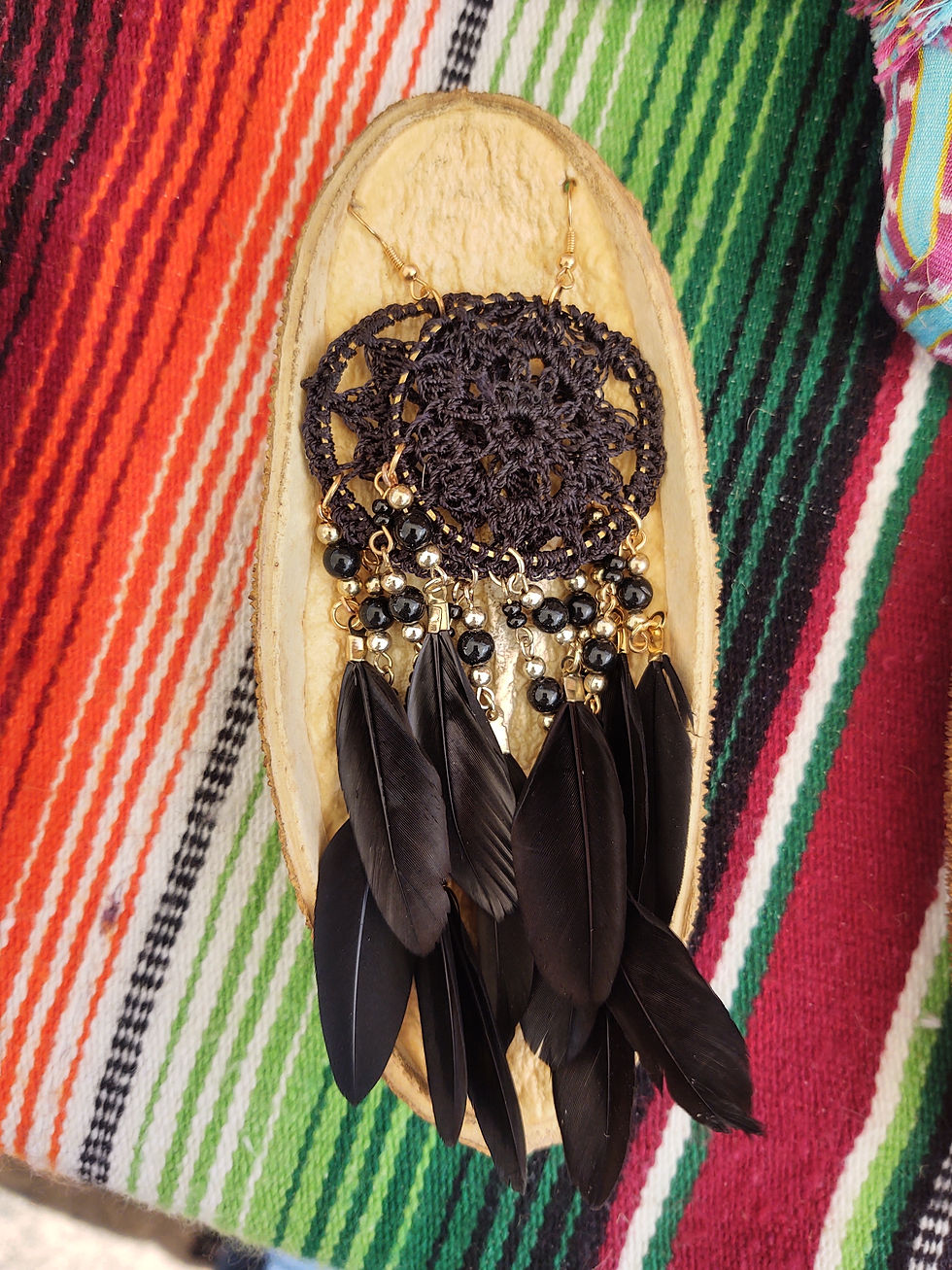 Thumbnail: Hand Weaved Feather earrings
