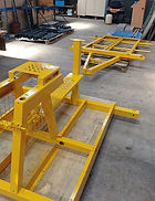 Powder coating trailer frame