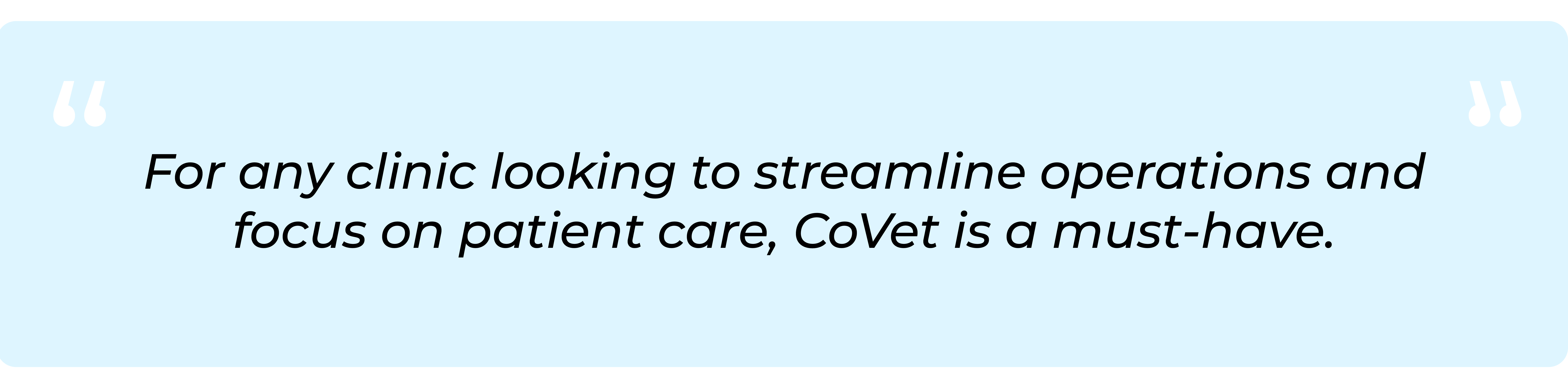 CoVet testimonial