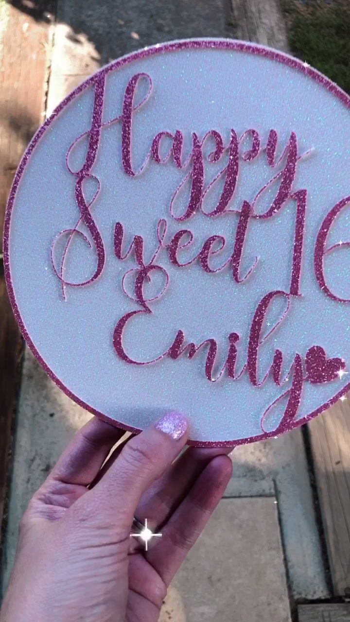 Thumbnail: 15cm Cardstock Custom Cake Topper