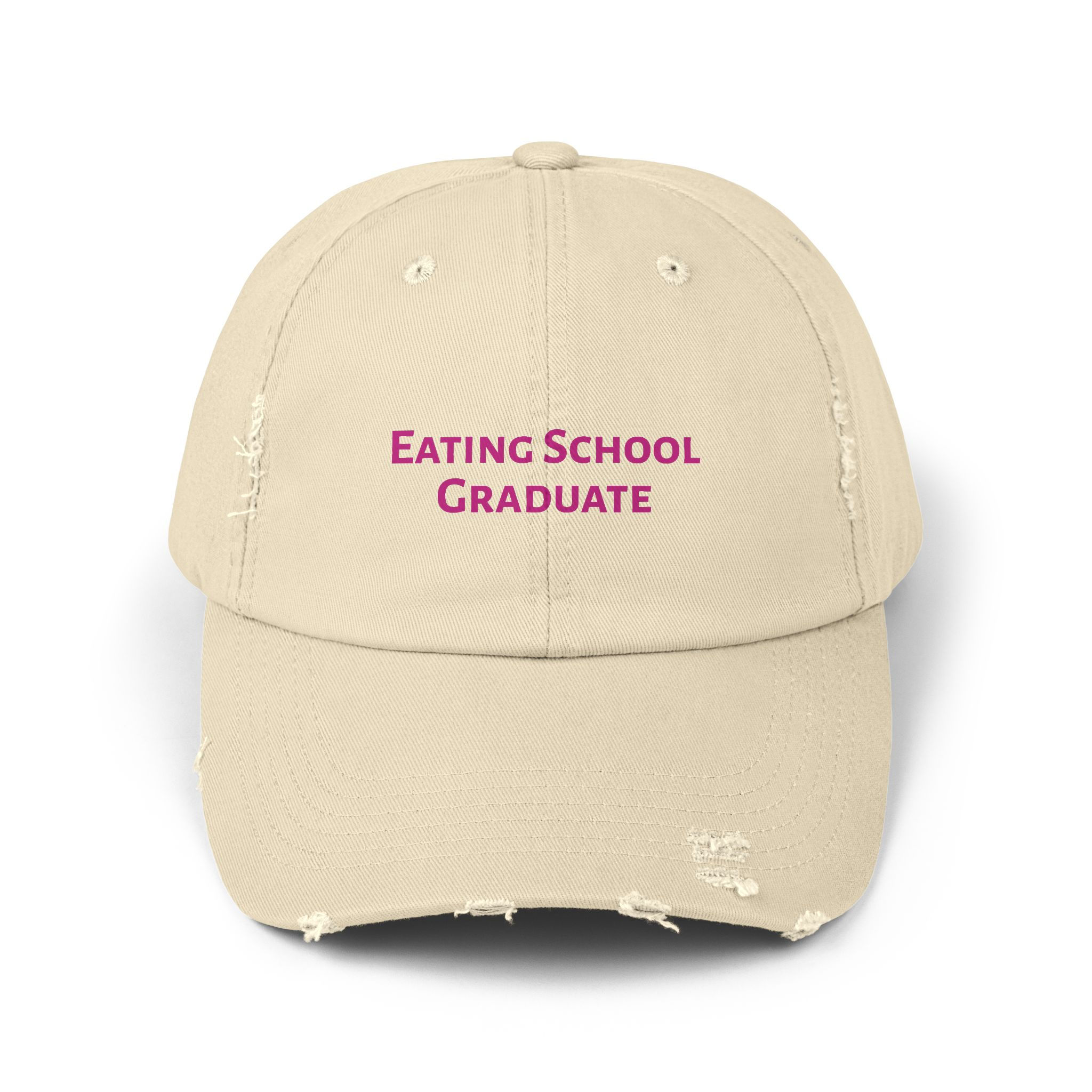 Distressed Cap - 'Eating School Graduate' 