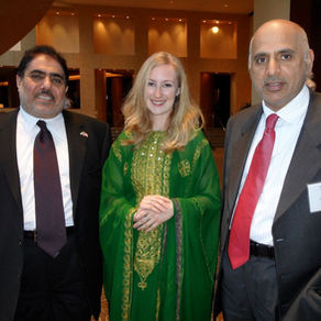 Three guests gathered at a HASCA breakfast event.