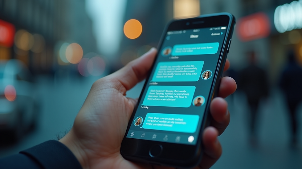 Eye-level view of a chatbot interface on a smartphone screen