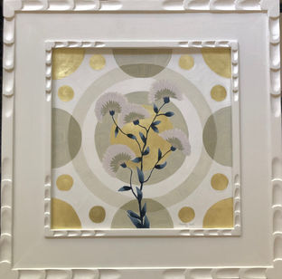 Charley-Lois Eclipse in the Cycle, 16K gold leaf gilding and oil paint on gessoed board, f
