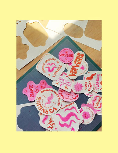 illustrations d'étiquettes de verveine