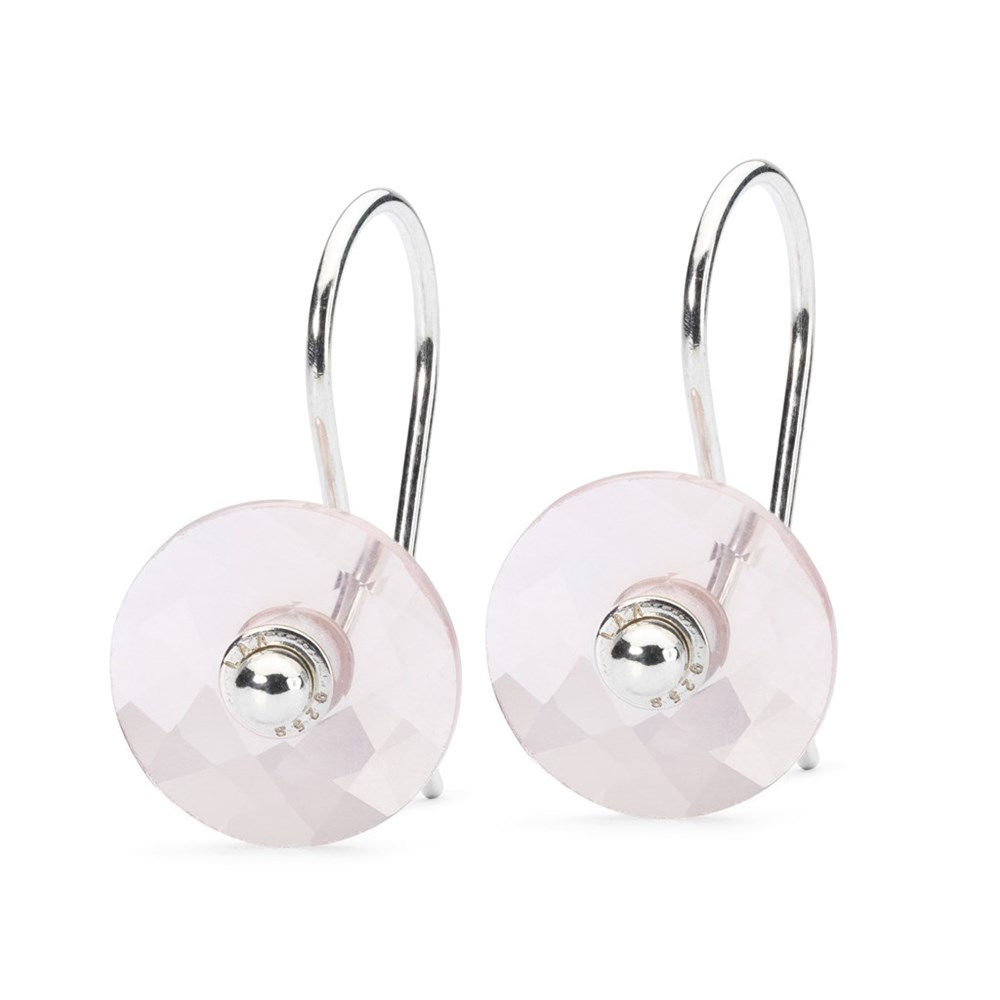 TROLLBEADS Orecchini Quarzo rosa con Monachelle Argento