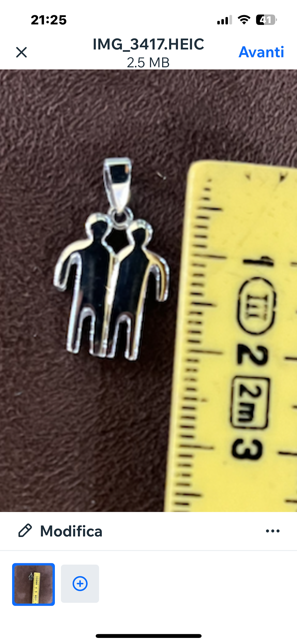 Miniatura: Segno zodiacale GEMELLI in oro bianco  Oroscopo