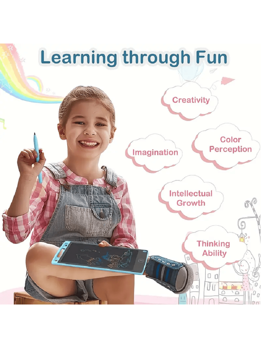 Thumbnail: 1pc Girls' & Boys' Child Lcd Writing Tablet,Color Screen Doodle Drawing Board,E
