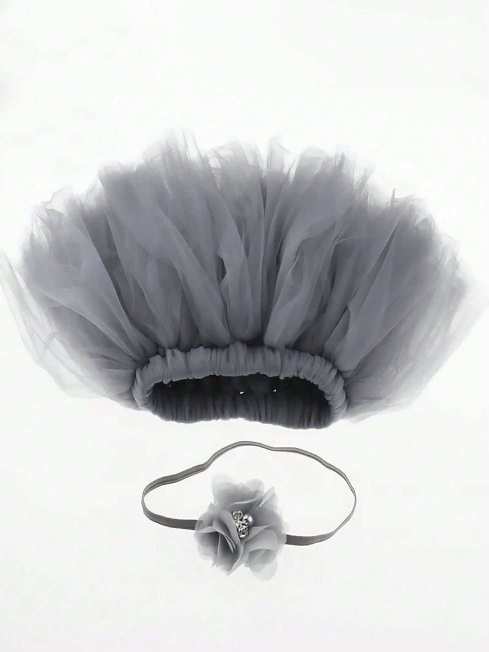 Thumbnail: 2pcs/Set Newborn Baby Girls' Tulle Skirt And Headband Set