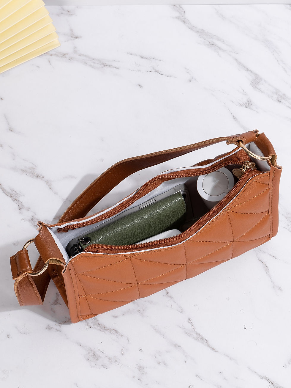 Thumbnail: Fashionable Pu Cross Stitch Shoulder Bag