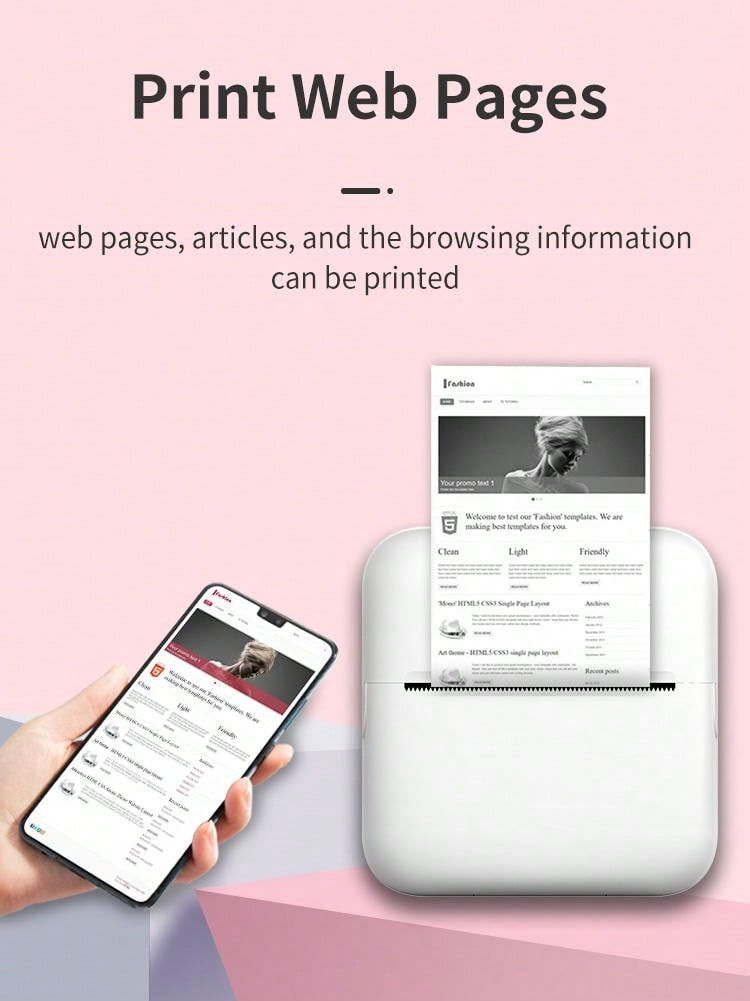 Thumbnail: Mini Printer  Inkless Instant Photo Printer, Small Thermal Pocket Sticker Print
