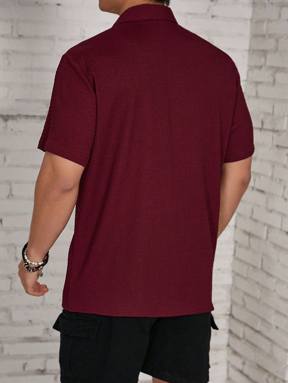 Thumbnail: Manfinity Homme Loose Fit Men's Solid Color Short Sleeve Shirt
