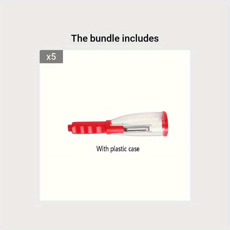 Thumbnail: Multifunctional Stainless Steel Paring Knife with Storage Tube - Stamped Peeler