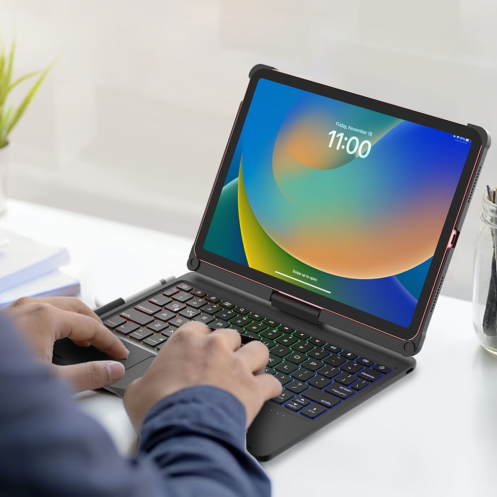 Thumbnail: iKeyboard iPad 10th Gen 2022 Keyboard Case with Multi-Touch Trackpad, 360° Swiv