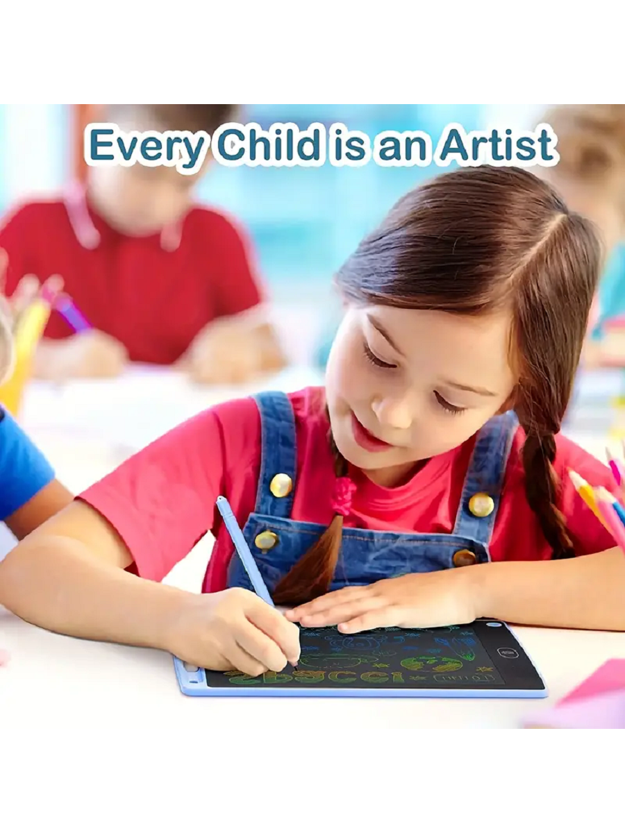 Thumbnail: 1pc Girls' & Boys' Child Lcd Writing Tablet,Color Screen Doodle Drawing Board,E