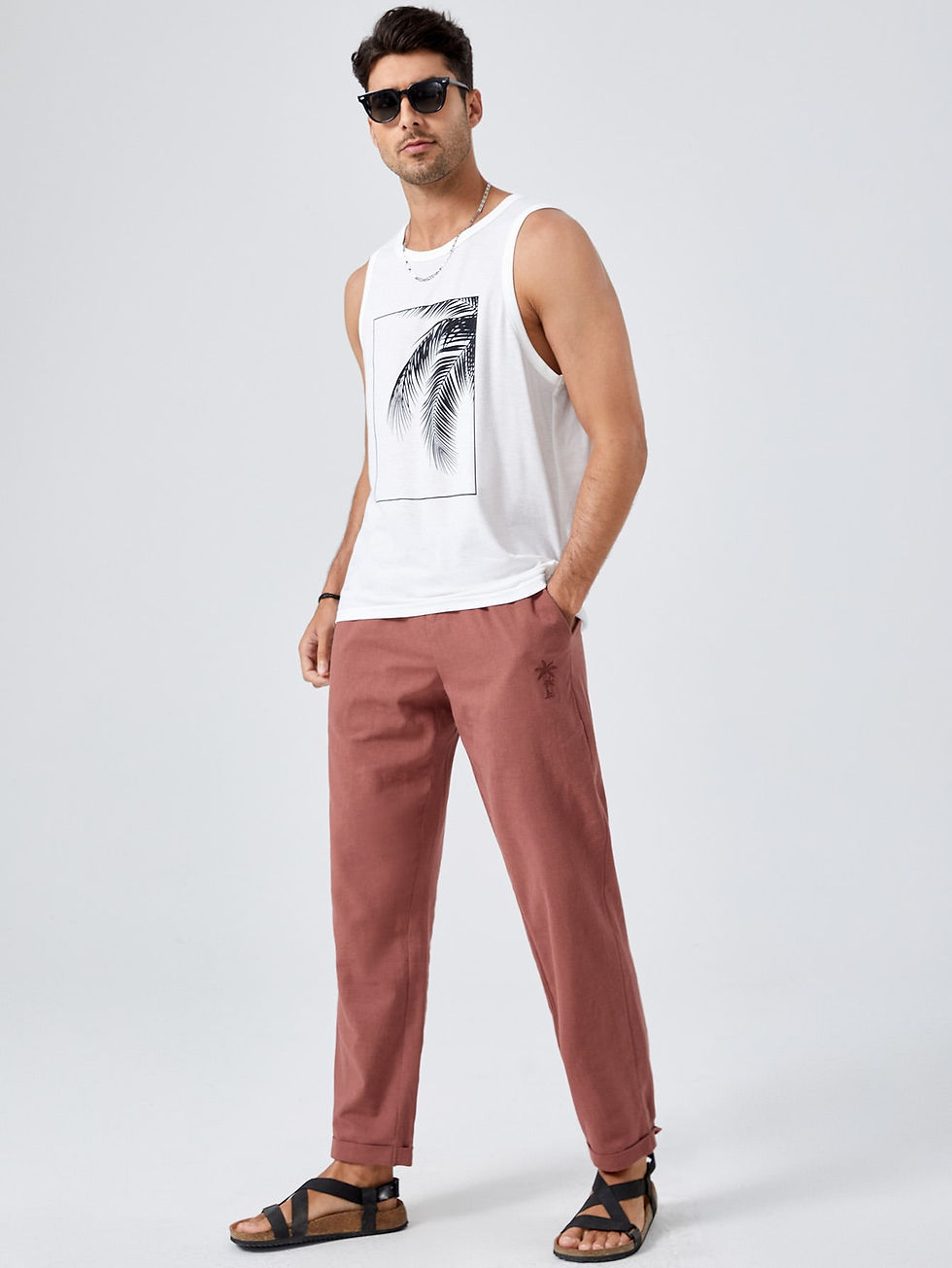 Thumbnail: Manfinity RSRT Men Tropical Print Tank Top