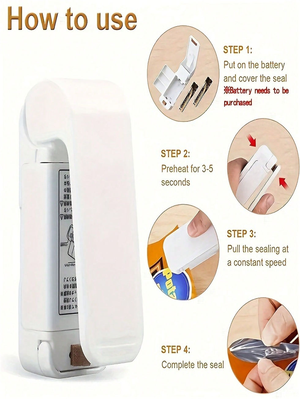 Thumbnail: Mini Household Vacuum Sealing Machine: Keep Snacks Fresh & Portable For On-the-