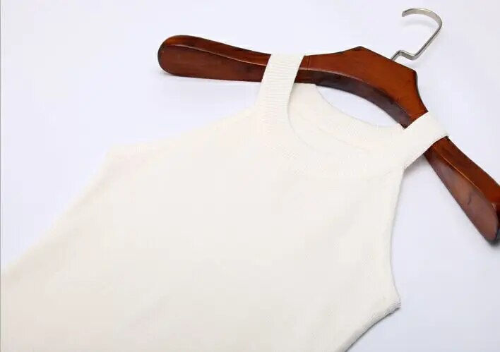 Thumbnail: Women's Knitting Halter Camisole Tops/Female Bodycon Knitted Sleeveless Top