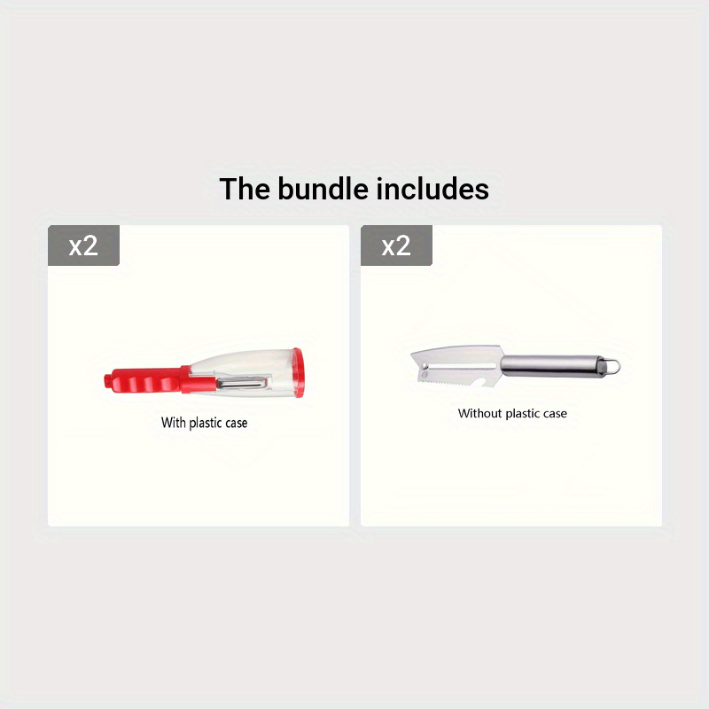 Thumbnail: Multifunctional Stainless Steel Paring Knife with Storage Tube - Stamped Peeler