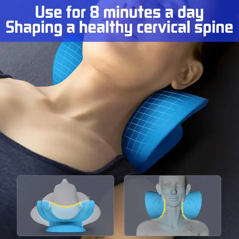 Thumbnail: Neck Shoulder Stretcher Device Pillow for Pain Relief Cervical Spine Alignment