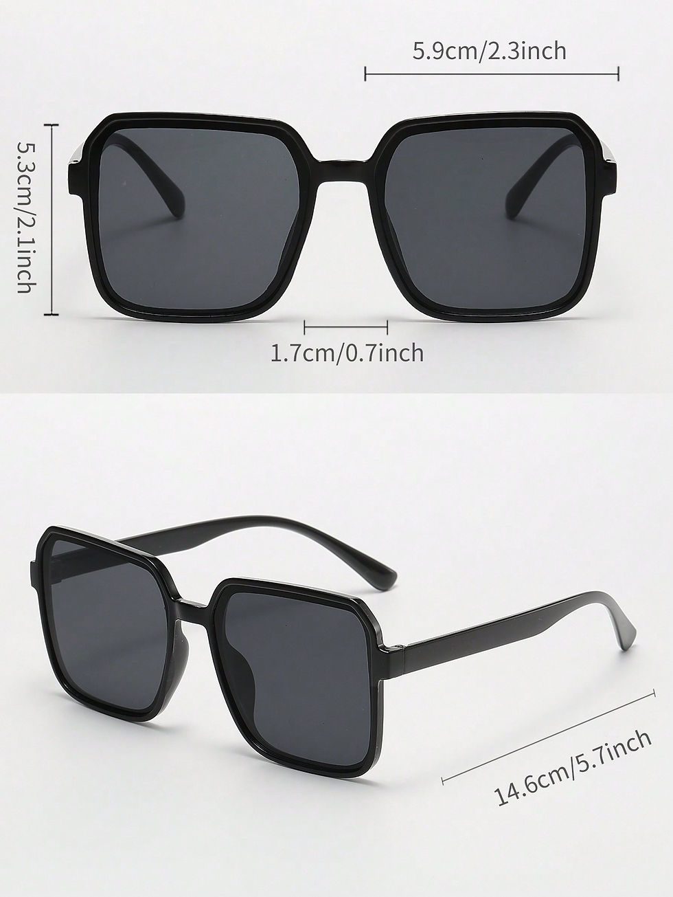 Thumbnail: 6pcs Women's Fashionable Square Plastic Decorative Glasses