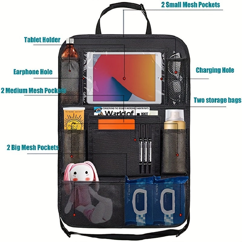 Thumbnail: 1pc/2pcs Car Backseat Storage Bag, Car Seat Back Hanging Storage Bag, Car Anti 