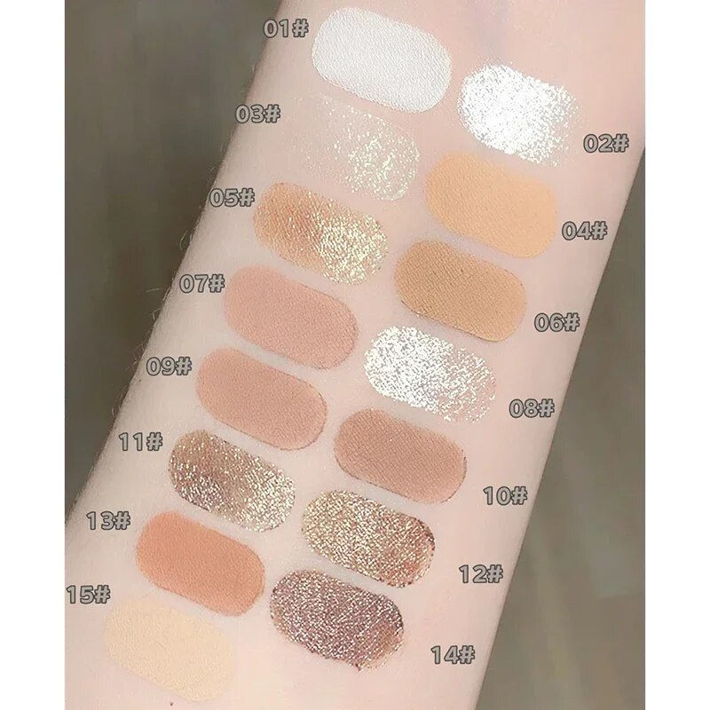 Thumbnail: 15 color Glitter Highlighter Pen Waterproof Pearlescent Matte White Sliver