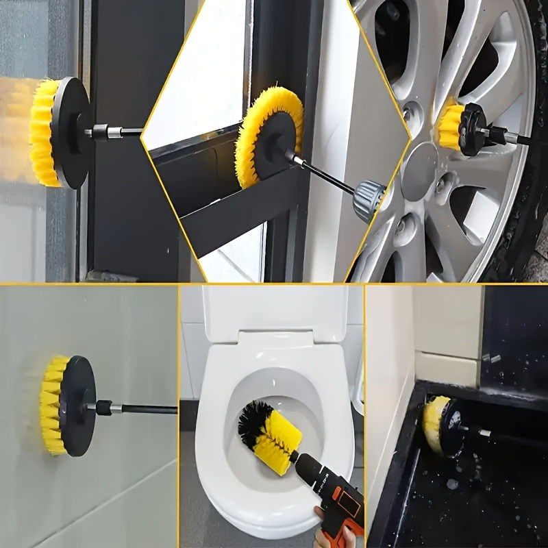Thumbnail: 7-Piece Drill Brush Attachment Set - Hard Firmness Reusable Power Scrubber Clea
