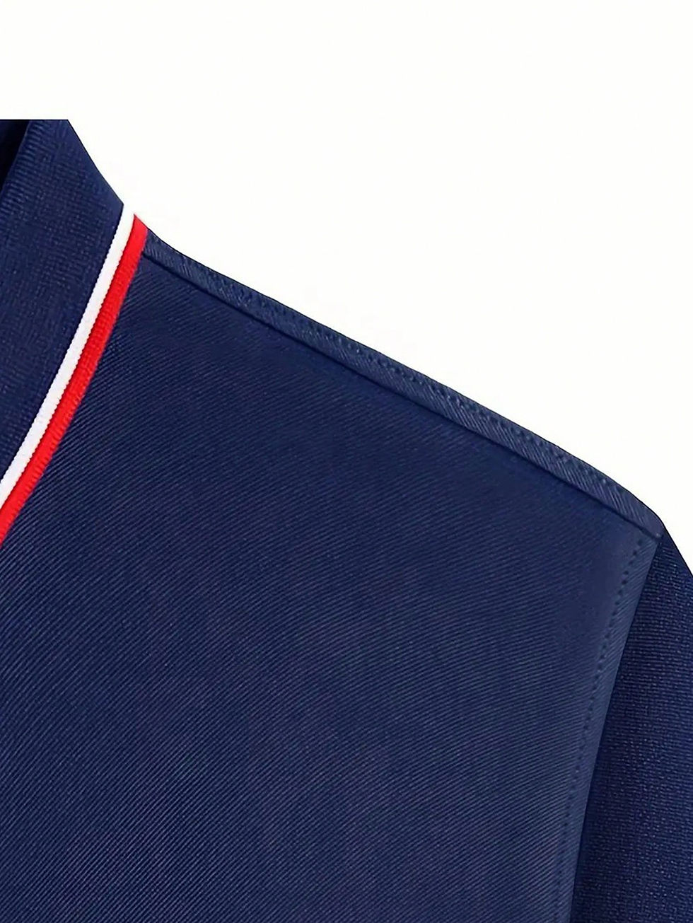 Thumbnail: Men's Short Sleeve Polo Shirt With Letter Pattern Print