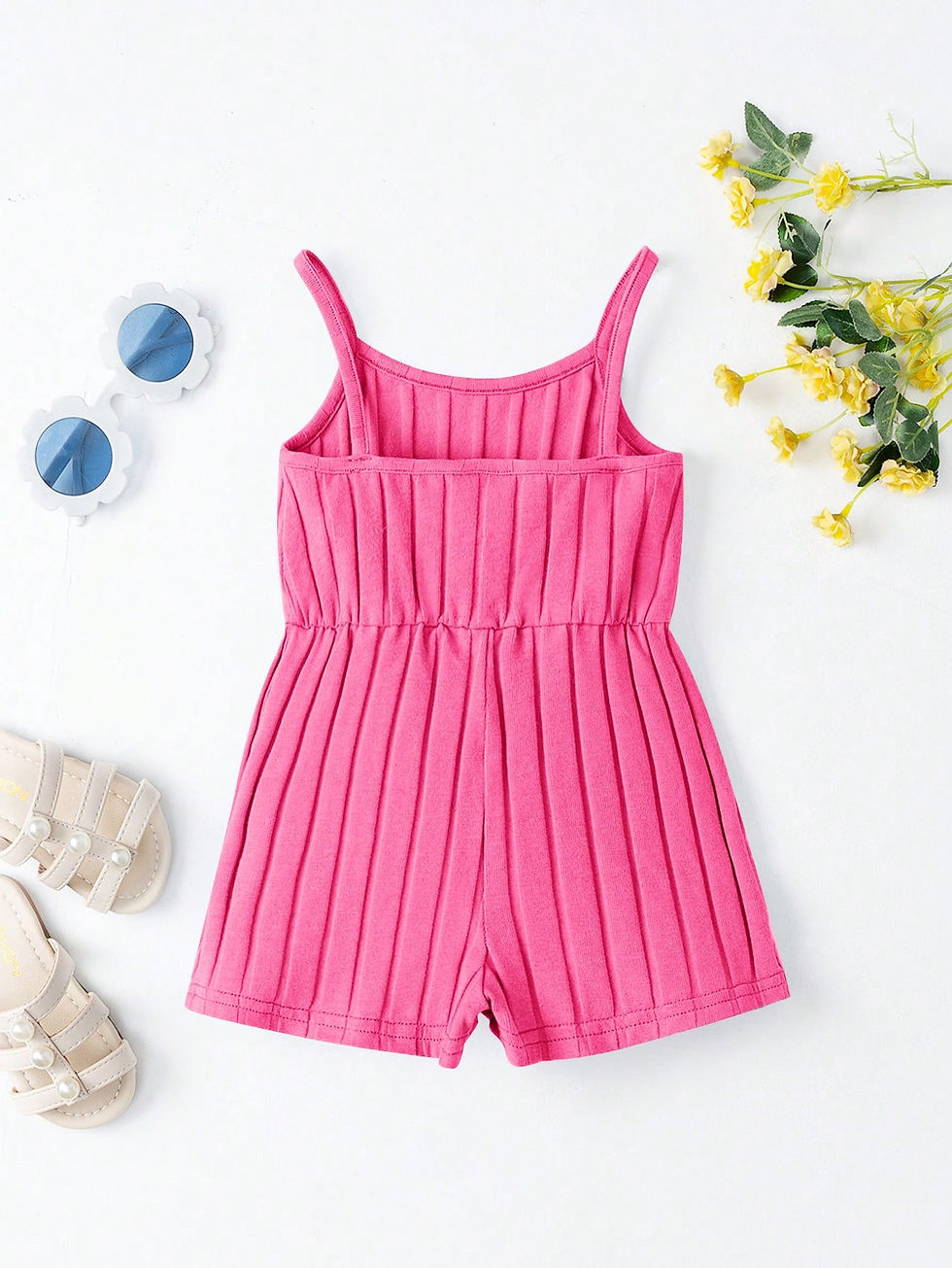 Thumbnail: SHEIN Baby Girl Solid Cami Romper