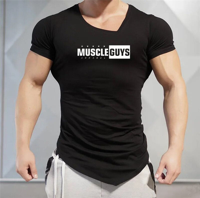 Thumbnail: Muscle Fitness Gym T-Shirt Bodybuilding Compression Shirt Men Slim fit T Shirt